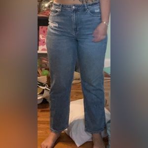 American eagle mom straight jeans stretch size 16